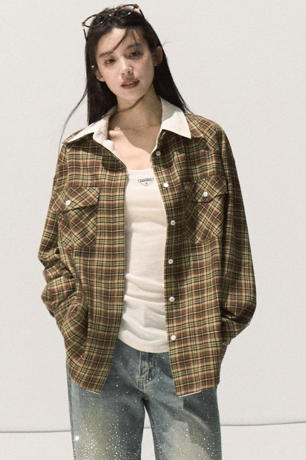 Vintage Striped Texture Layered Shirt