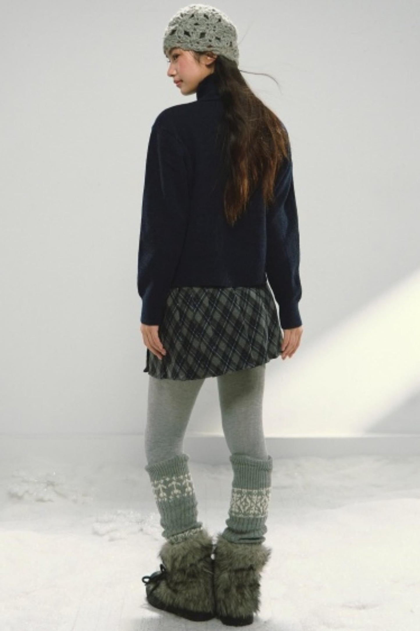 Vintage Star Button Cardigan Skirt Set-Up