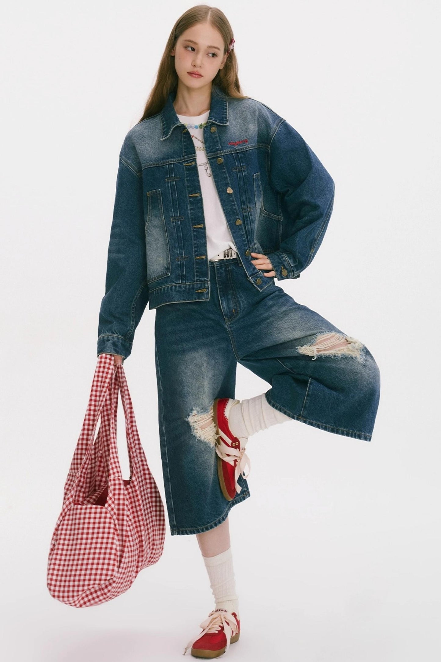 Vintage Denim Wide-Leg Jeans