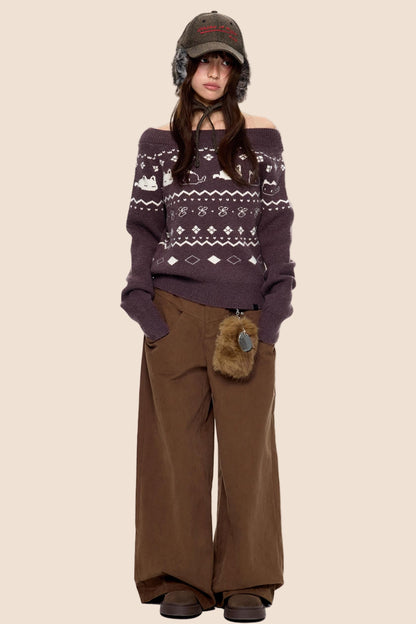 Fair Island Print Knit Sweater