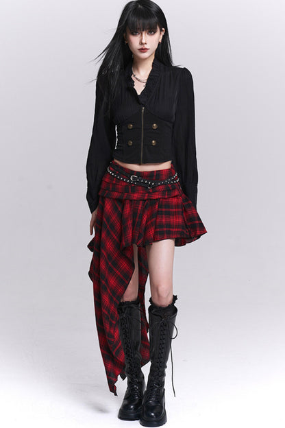 Black Ruffled Short Shirt