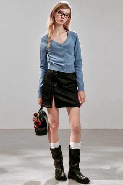 Gentle Polka Dot Ruffled Skirt