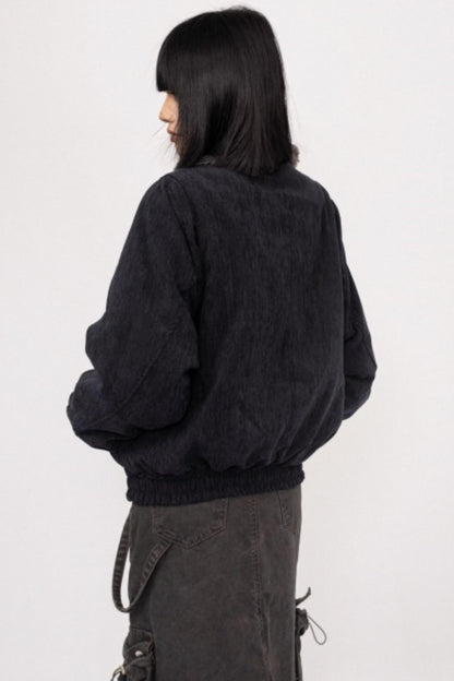 Retro Patchwork Fur Collar Jacket