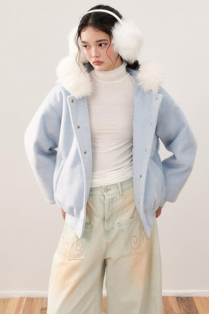 Fur Collar Hooded Padded Jacket