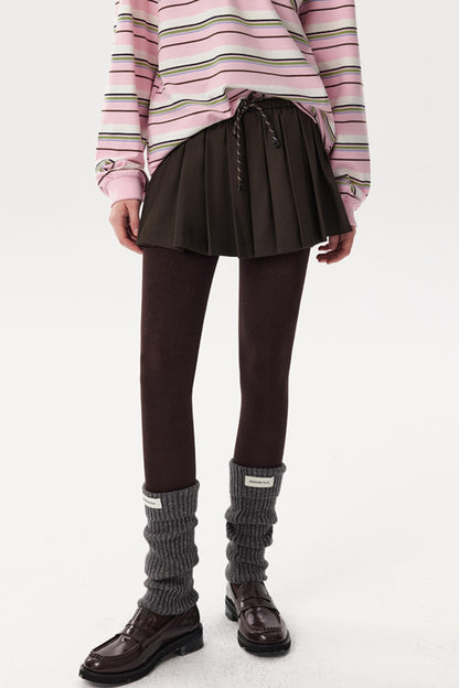 Drawstring Pleated Skirt