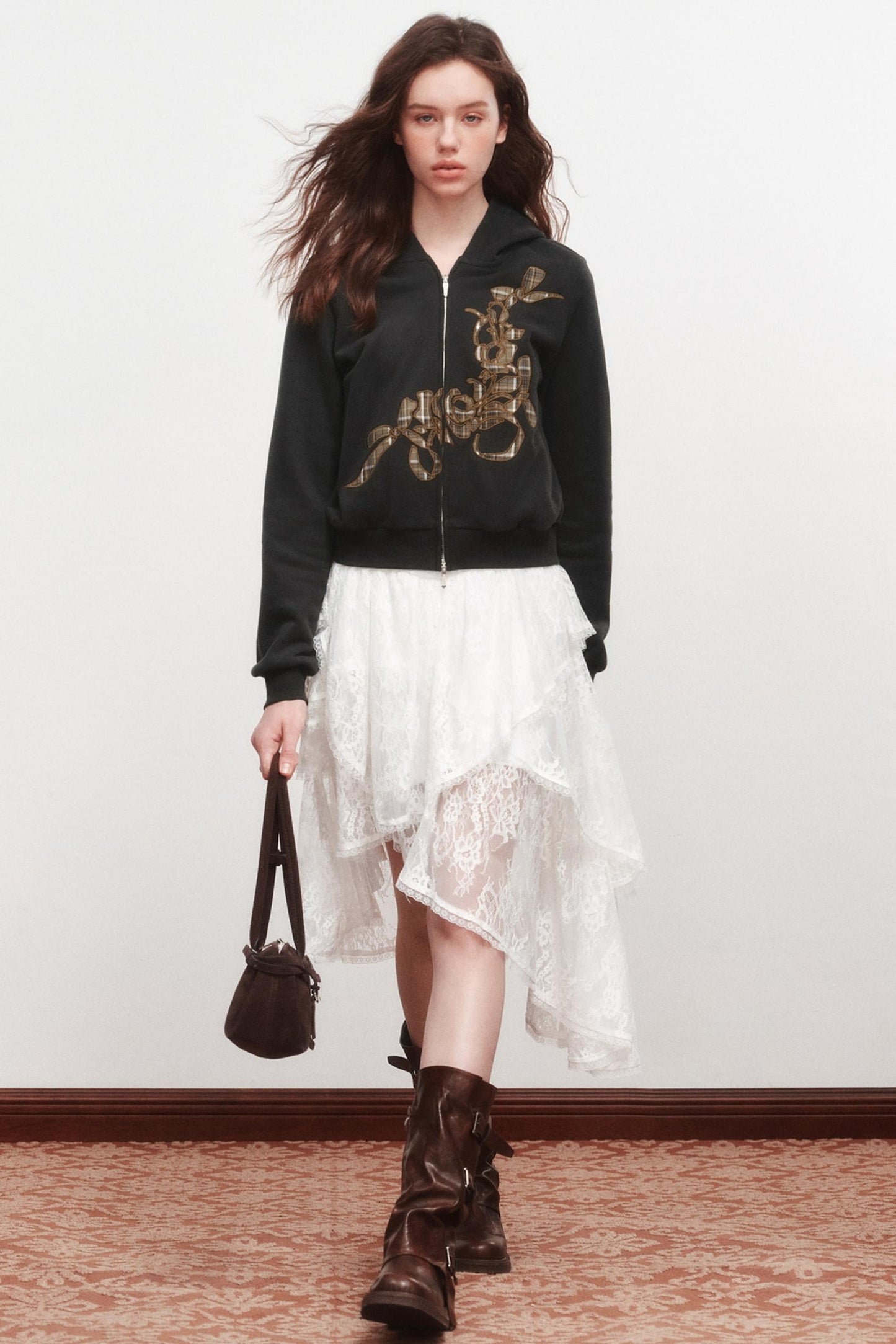 Rose Zipper Short Coat