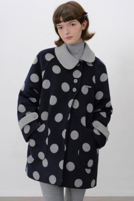 Vintage Polka Dot Woolen Jacket