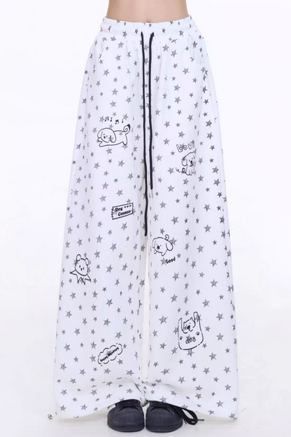 Retro Star-bedruckte Sweatpants