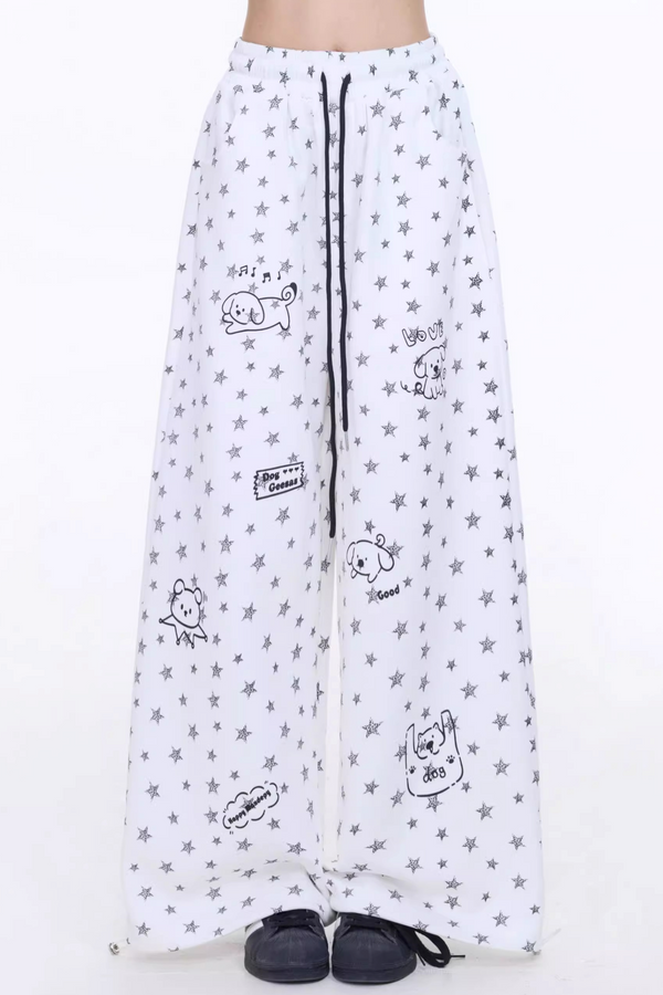 Retro Star-Printed Sweatpants