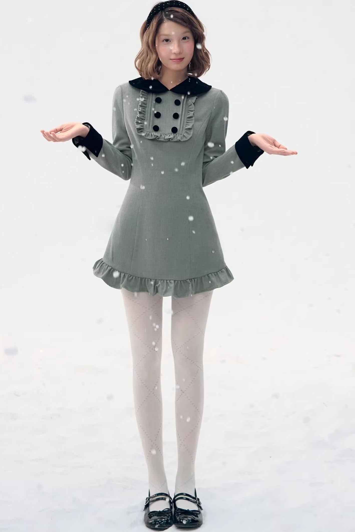 Red Plaid Velvet Doll Dress