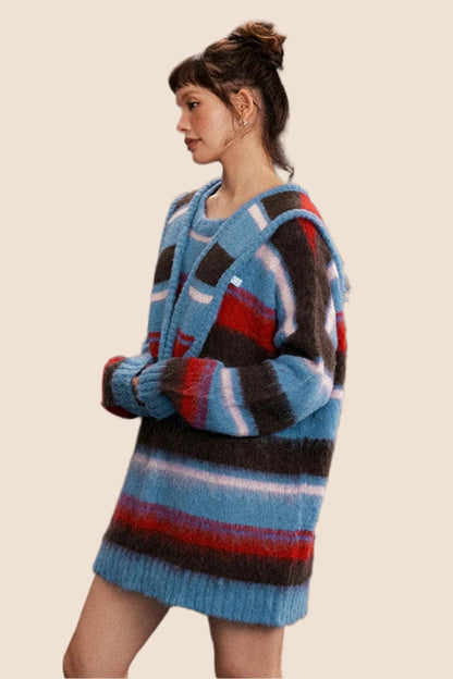 American Hooded Loose Knit Sweater