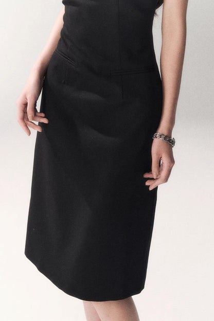 Siren schulterfreies graues Kleid