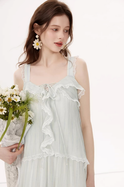 Tencel Ruffle Two-Piece Dress