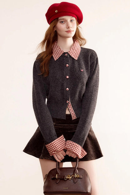 Patchwork Wool Cardigan Sweater