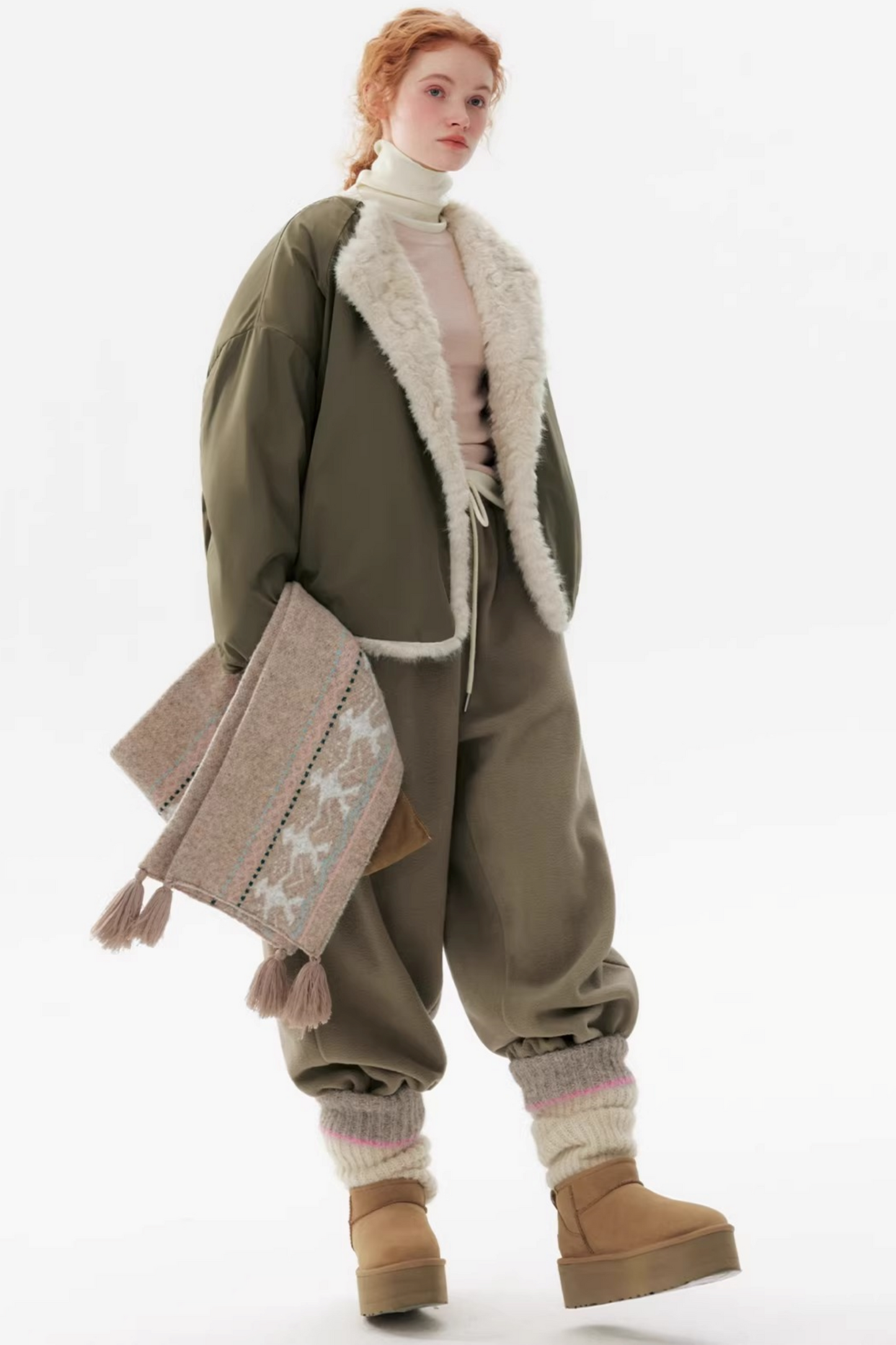 Reversible Faux Mink Parka Coat