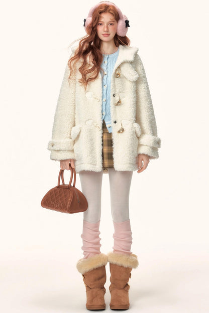 Hooded Faux Shearling Coat