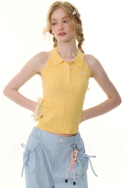 Gilet Polo in Maglia Retrò