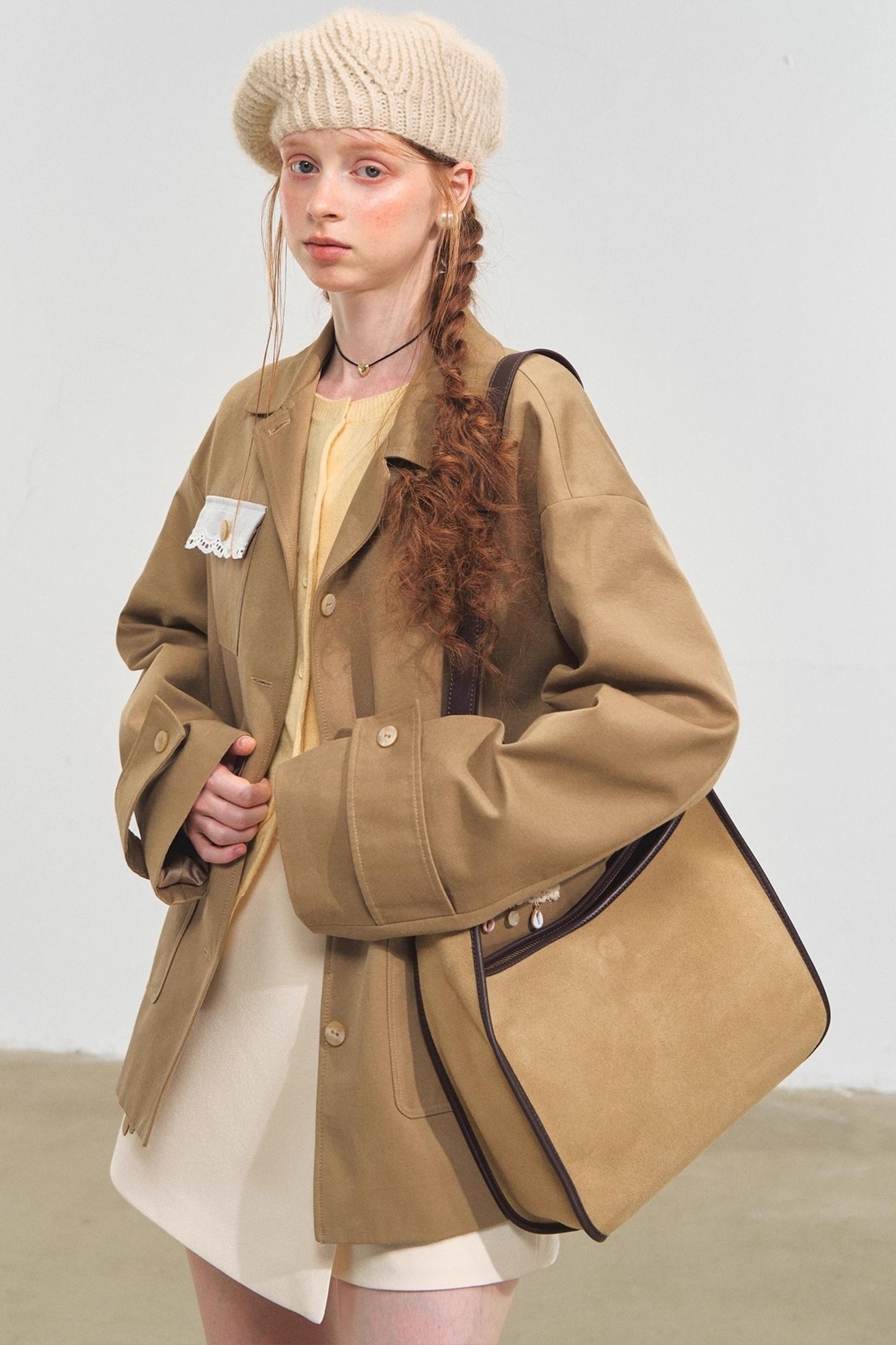 Fringed Shoulder Silhouette Coat