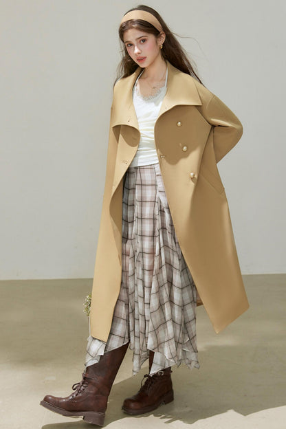 Autumn Double-Breasted Long Coat