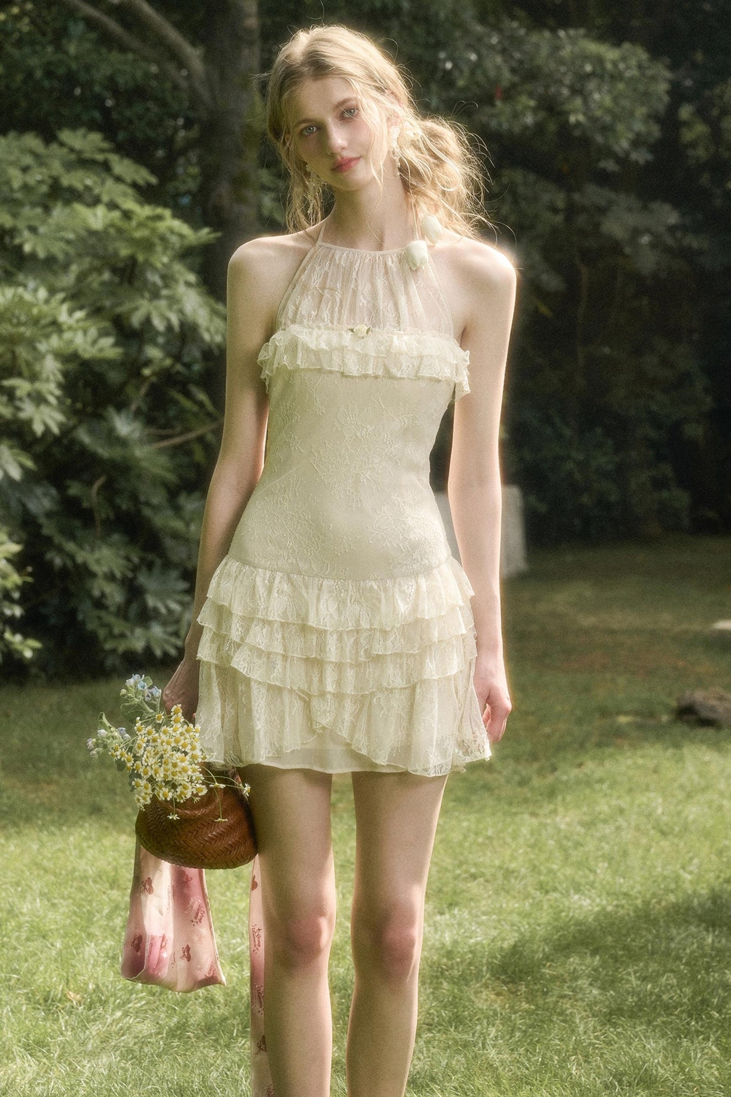 Wave Lace Mini Dress