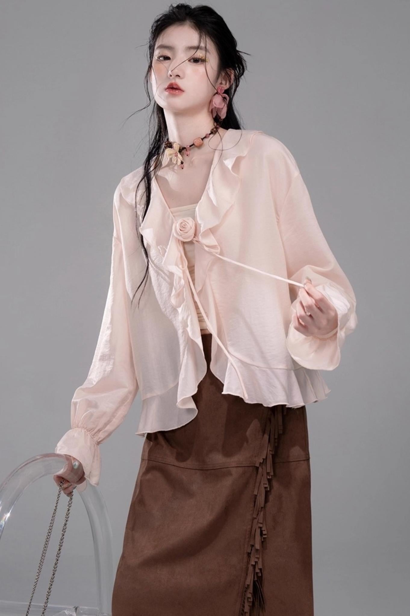 Peony Ruffle Cardigan