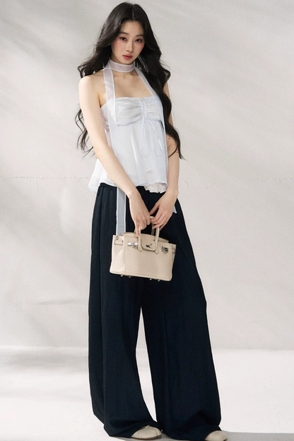 Pantaloni casual ampi a vita alta