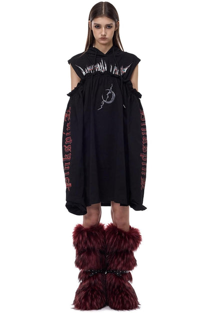 Electric Moon Off-Shoulder Dress