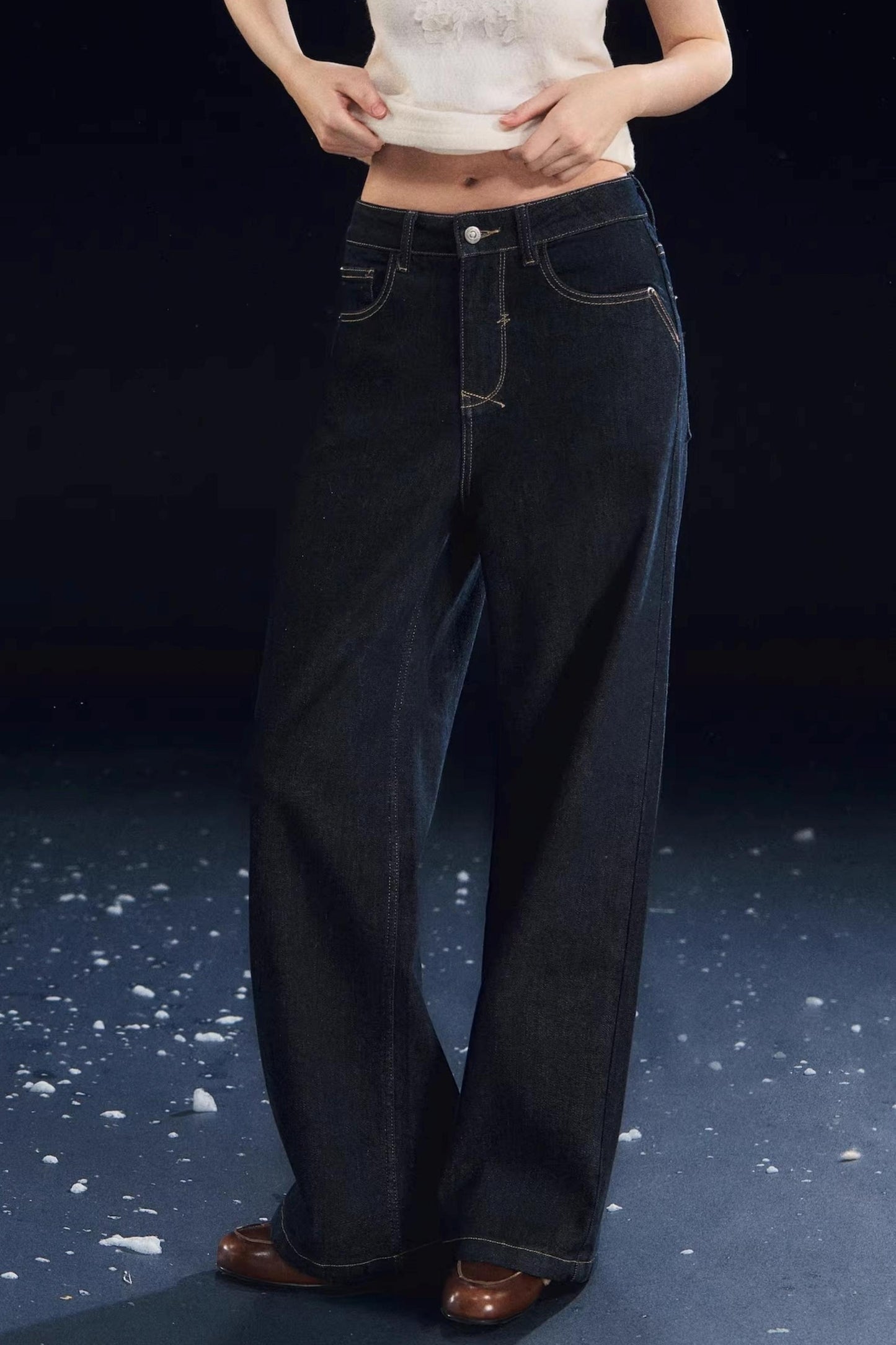 Stretch Raw Denim Jeans