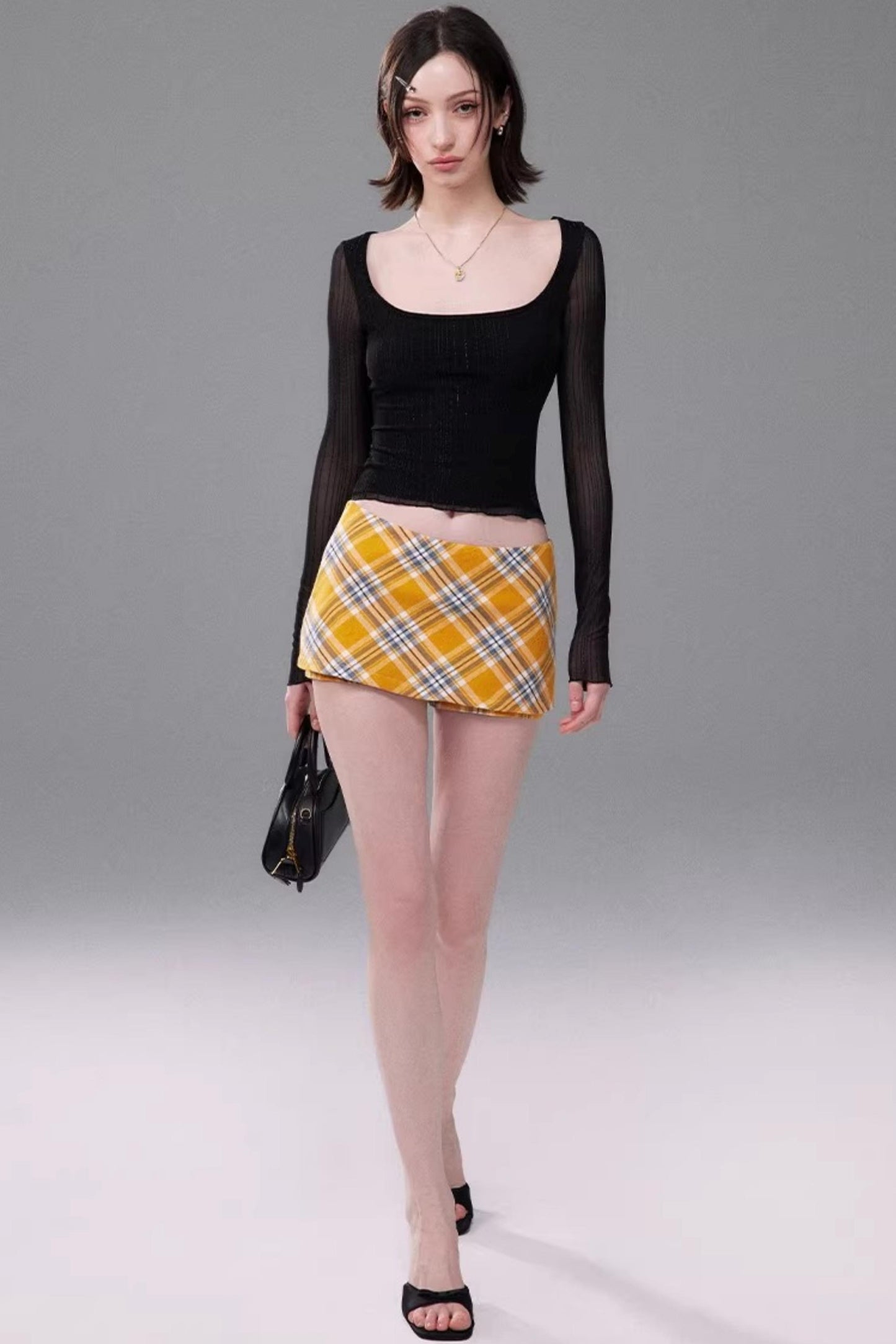 Yellow Plaid Skirt