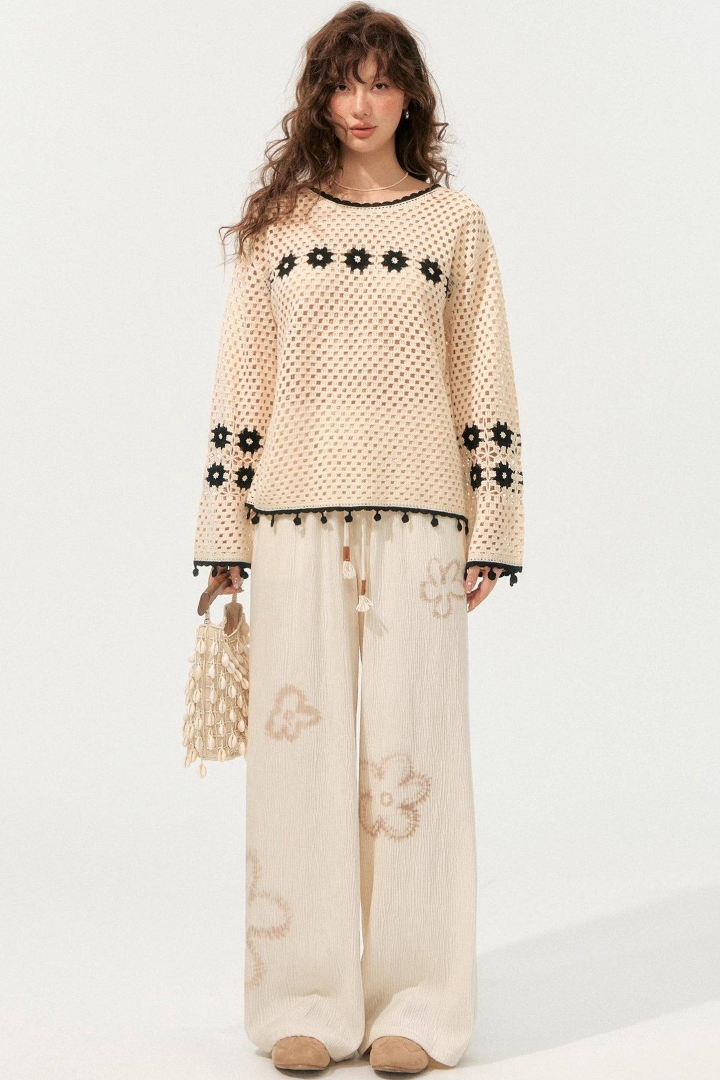 Boho Cut-Out Sweater Top