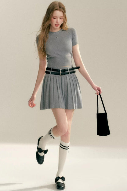 Knitted Preppy Three-Piece Set