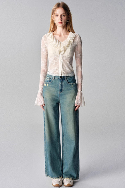 French Vanilla V-neck Top