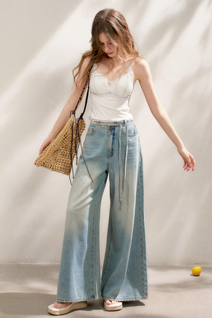 French Blue Wide-Leg Jeans