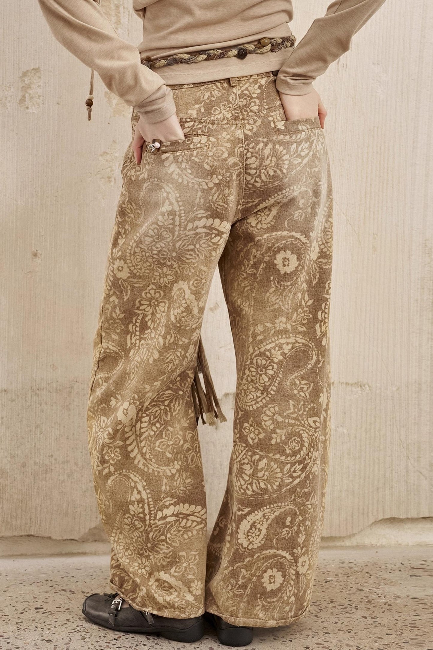 Vintage Flower Straight Jeans
