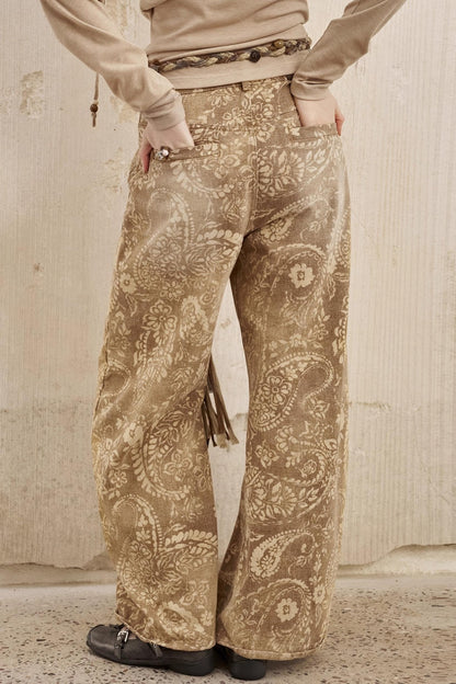 Vintage Flower Straight Jeans