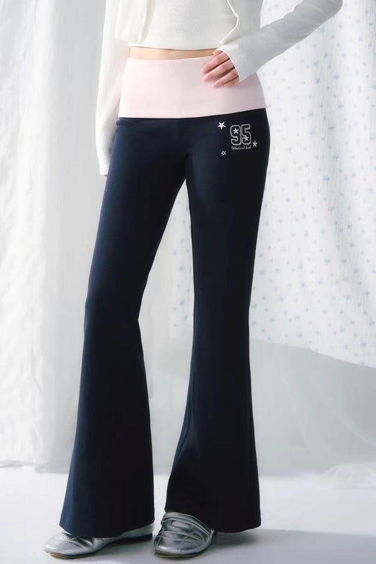 Color-Blocked Flared Sweatpants