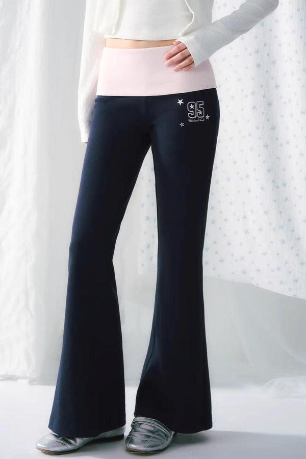 Color-Blocked Flared Sweatpants