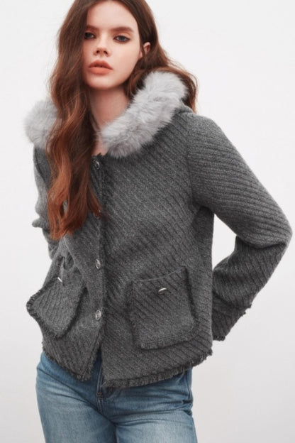 Winter Metal Buckle Wool Jacket