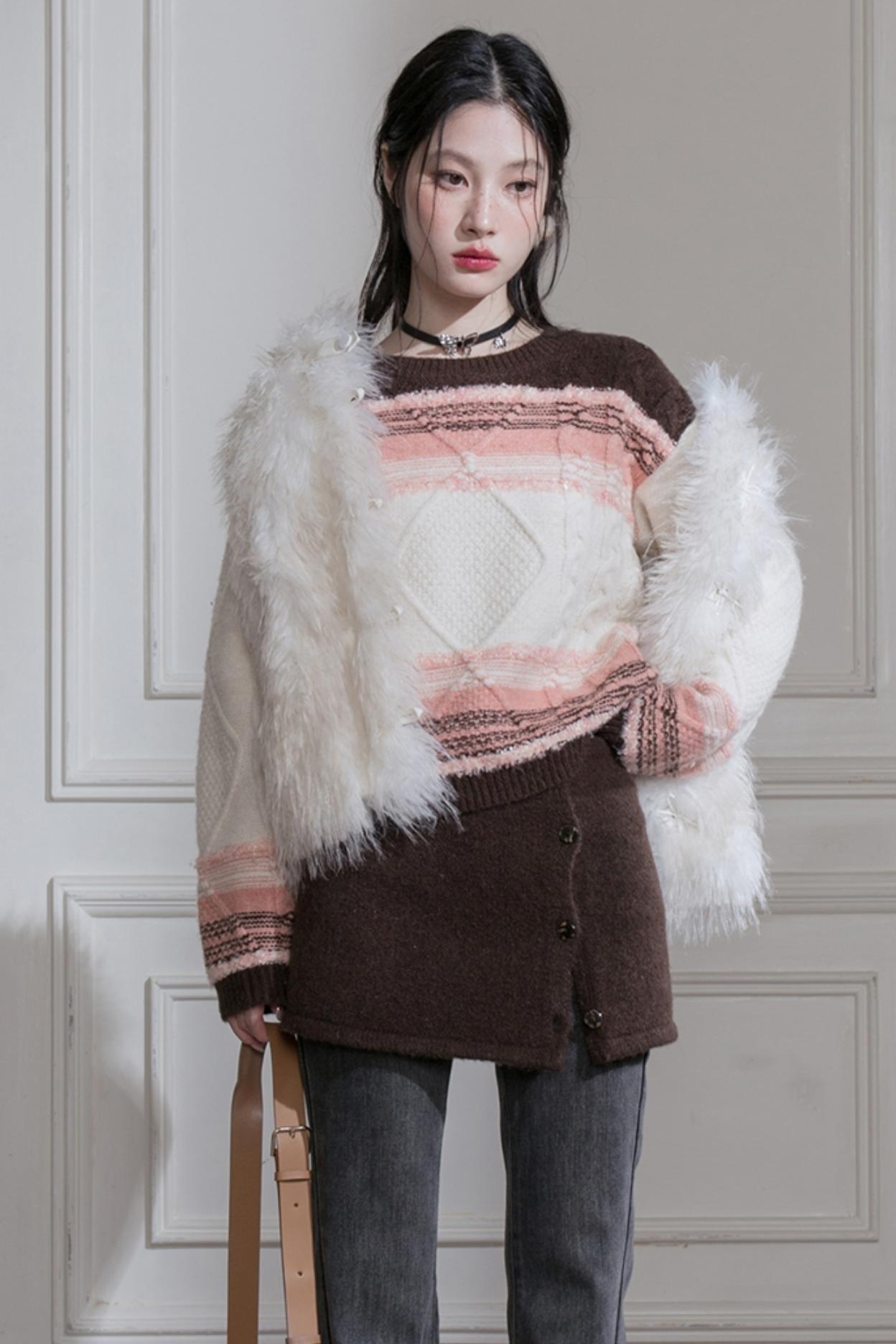 Sunset Gradient Knit Top & Skirt Set