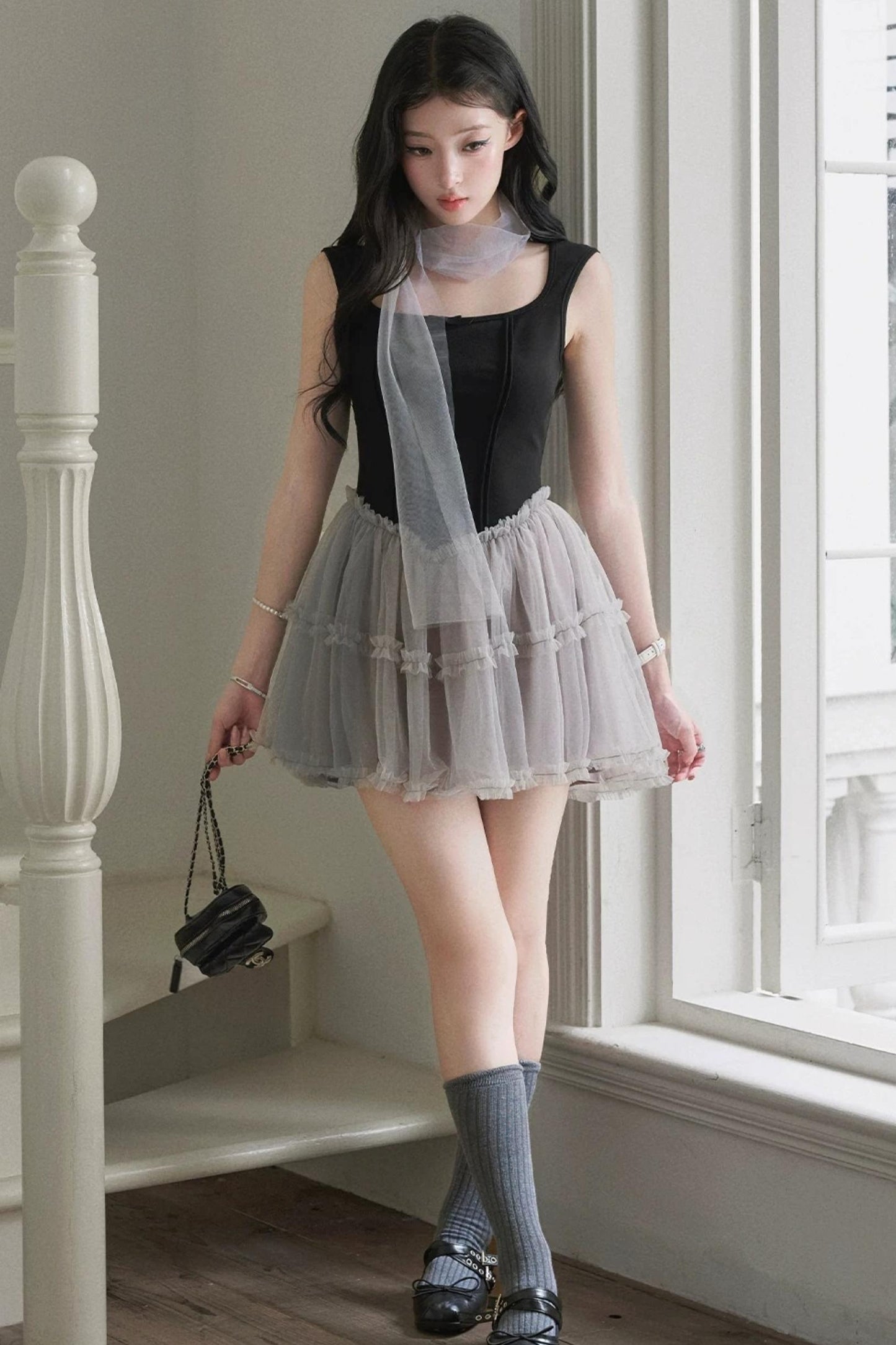 Mesh Patchwork Princess Dress