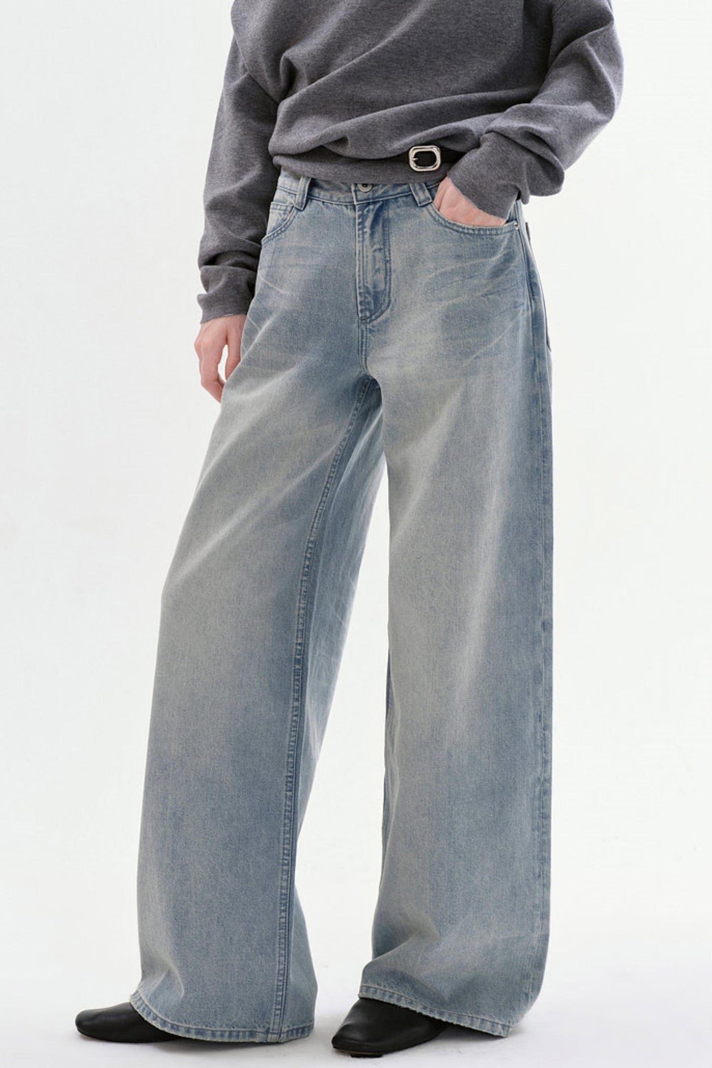 Cotton Straight-Leg Jeans