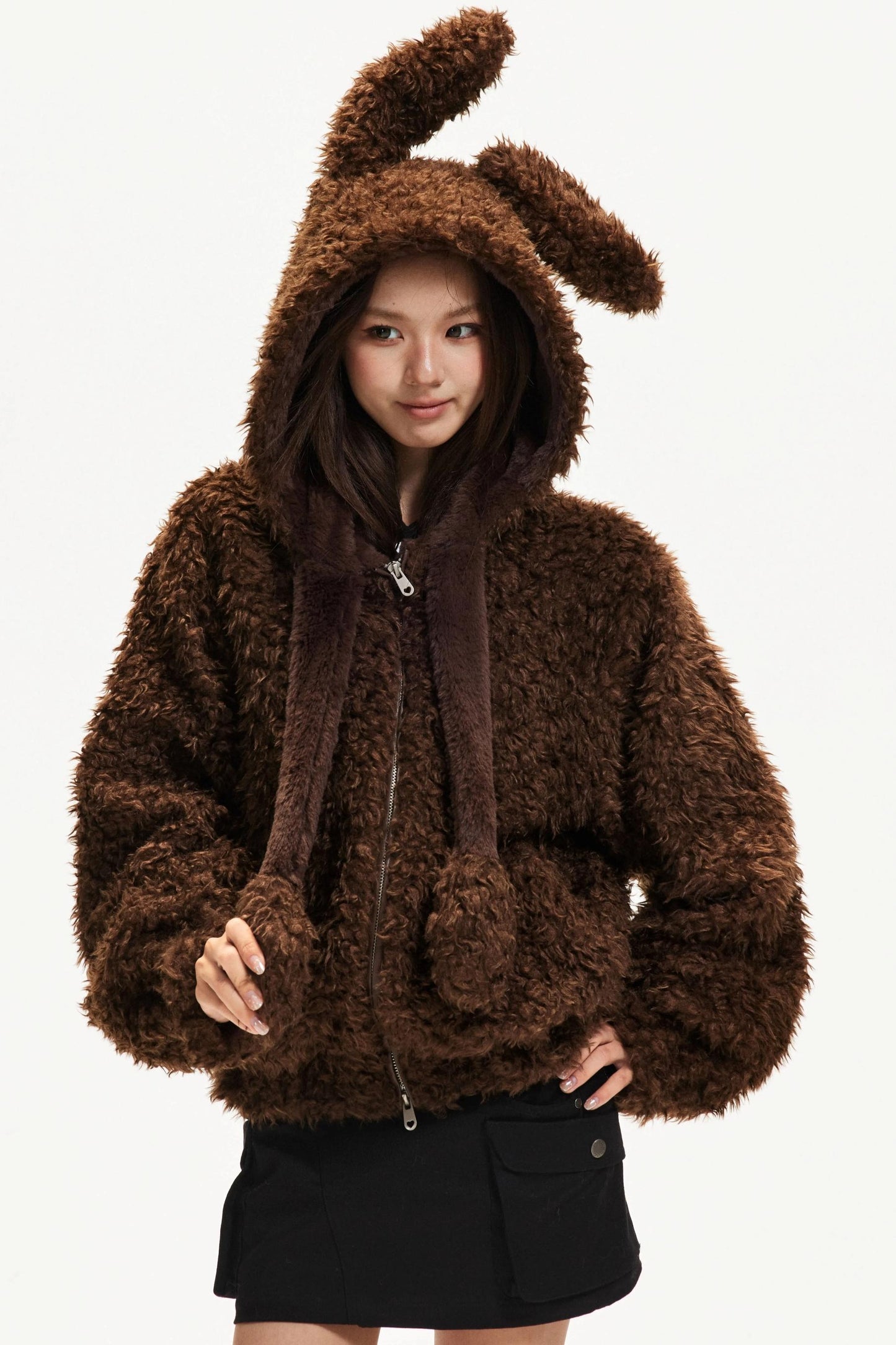 Cute Dog Ears Wool Coat