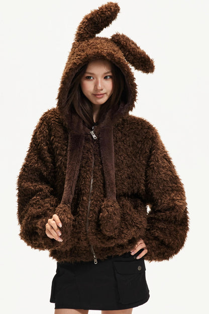 Cute Dog Ears Wool Coat