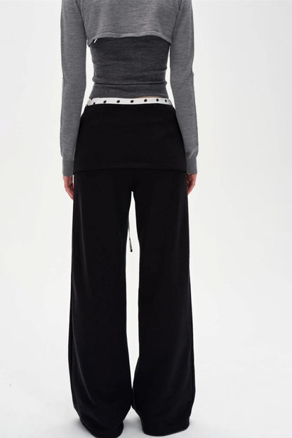 Wide-Legged Polka Dot Sweatpants