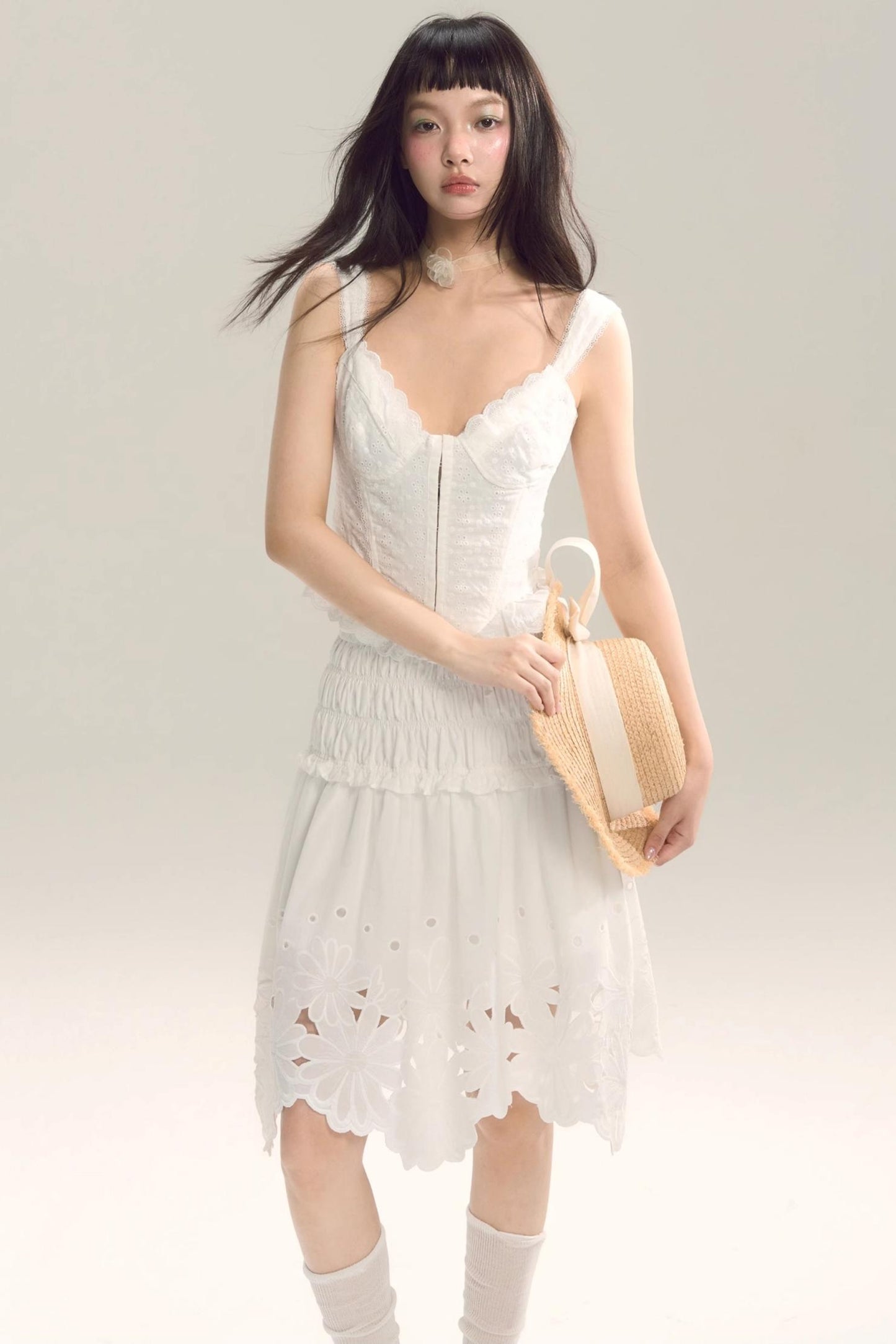 Whispering Daisy Asymmetrical Skirt Top