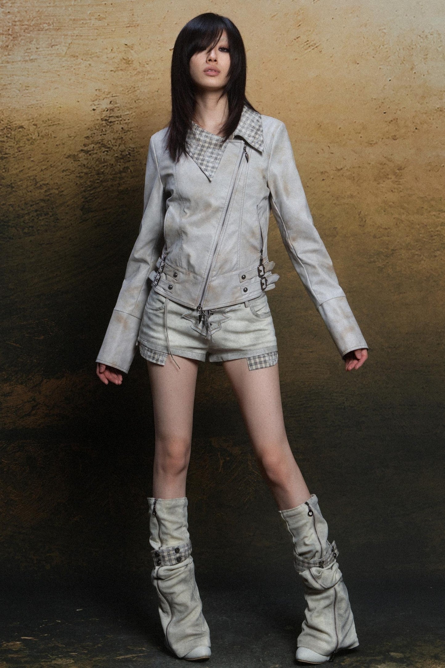 Short Length Vintage Leather Jacket