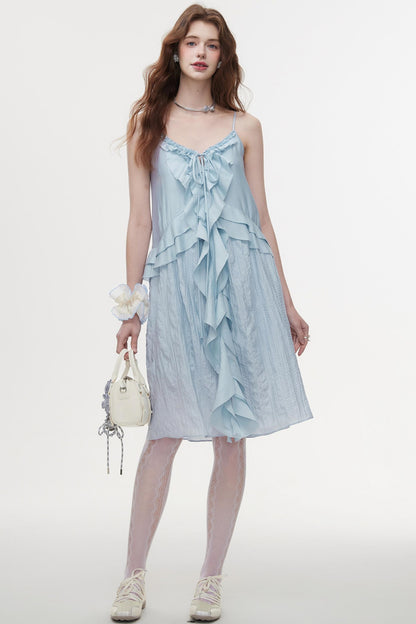 Halter Neck Ruffle Summer Dress
