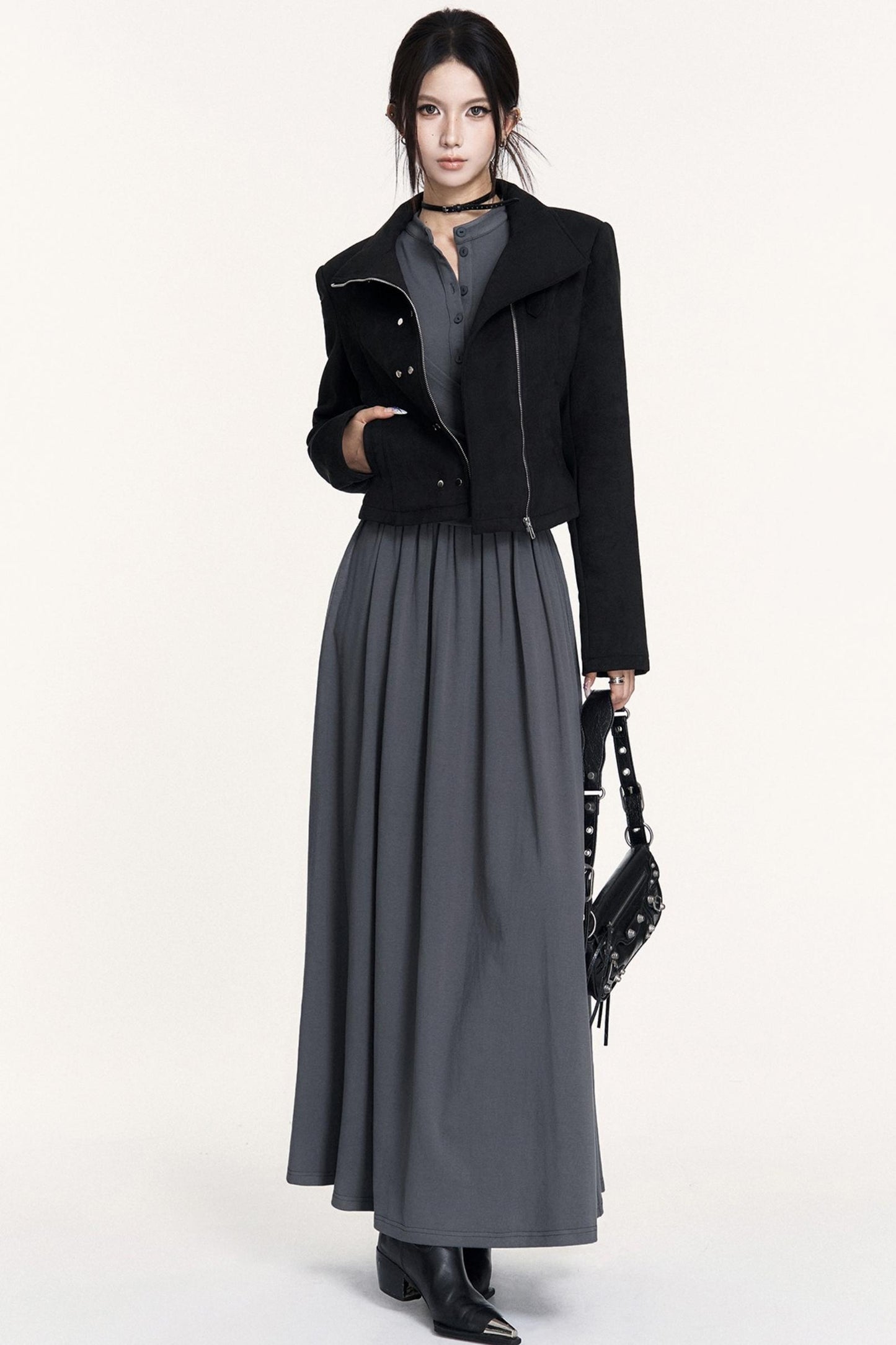 Slimming Hot Suede Biker Leather Jacket