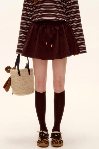 Beaded Suede Puffy Skirt