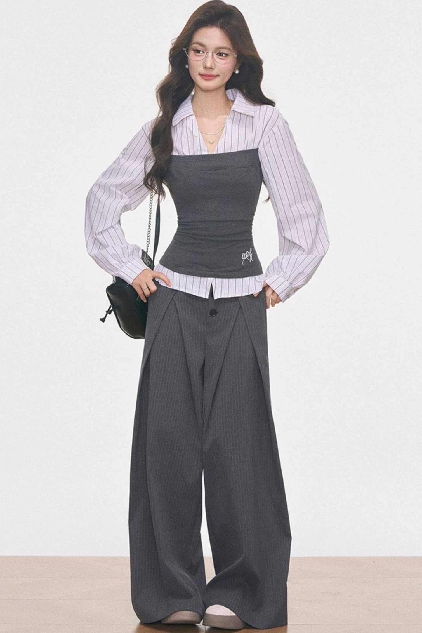 Knitted Patchwork Striped Set-Up